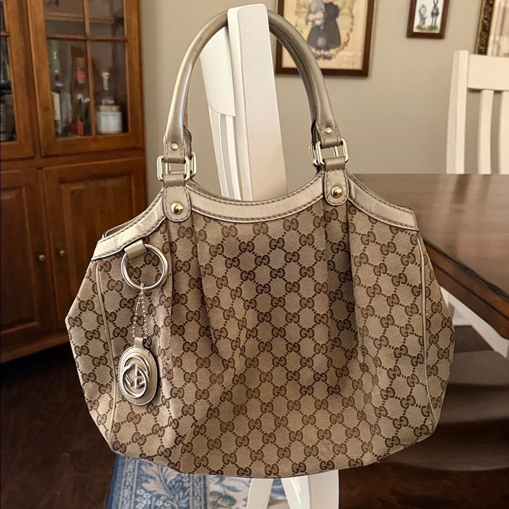 Gucci Monogram Canvas Sukey Medium Tote - Authentic - Picture 1 of 16